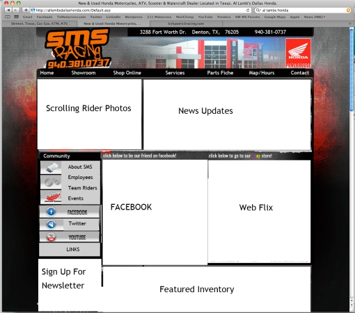 Very basic idea layout for the new SMS website
